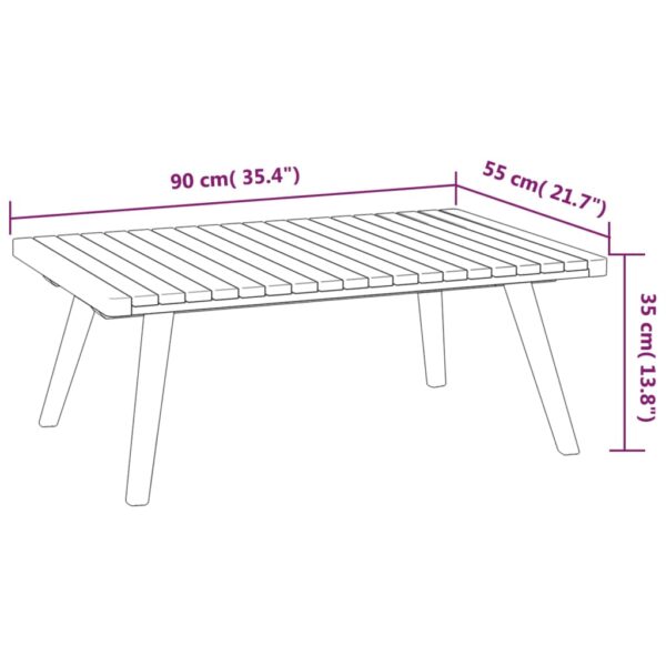 vidaXL 4 Piece Patio Lounge Set with Cushions Solid Acacia Wood - Image 9