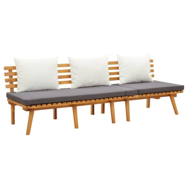 vidaXL 3 Piece Patio Lounge Set with Cushions Solid Acacia Wood - Image 4