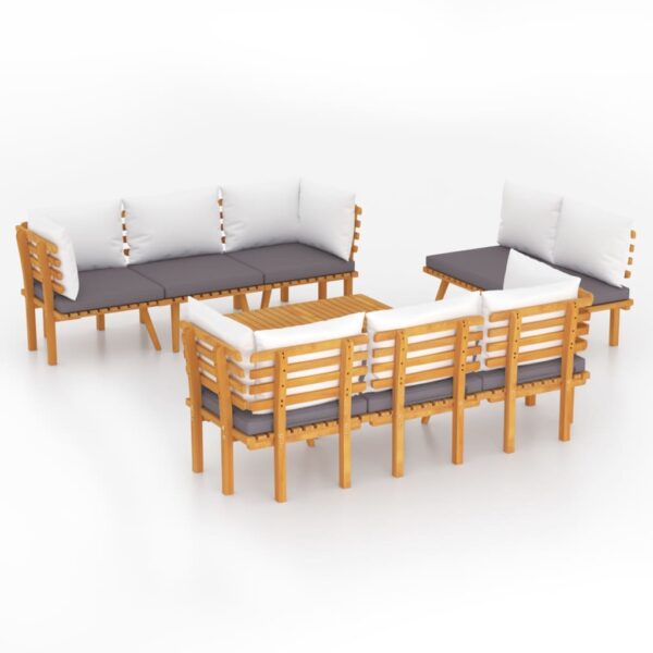 vidaXL 8 Piece Patio Lounge Set with Cushions Solid Acacia Wood - Image 2