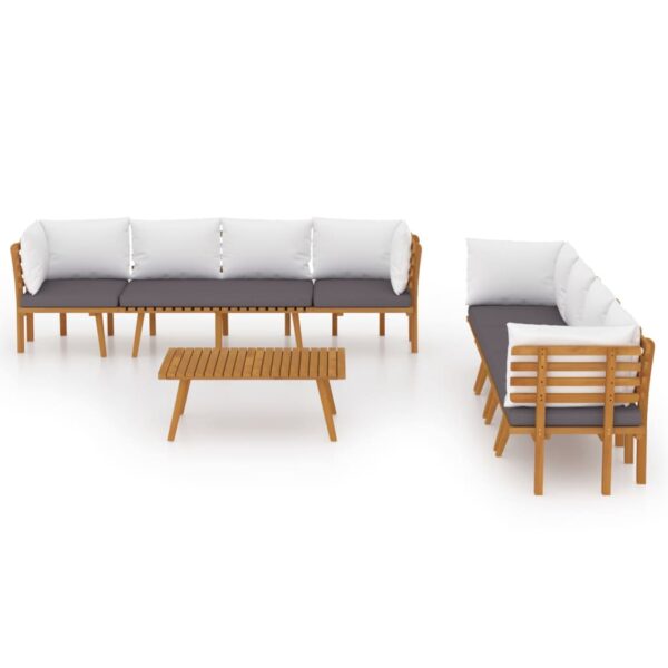 vidaXL 8 Piece Patio Lounge Set with Cushions Solid Acacia Wood - Image 3