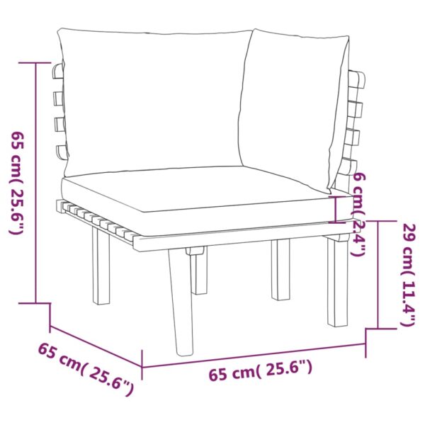 vidaXL 8 Piece Patio Lounge Set with Cushions Solid Acacia Wood - Image 10