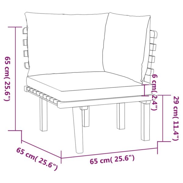 vidaXL 7 Piece Patio Lounge Set with Cushions Solid Acacia Wood - Image 9