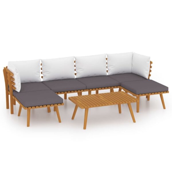 vidaXL 7 Piece Patio Lounge Set with Cushions Solid Acacia Wood - Image 2