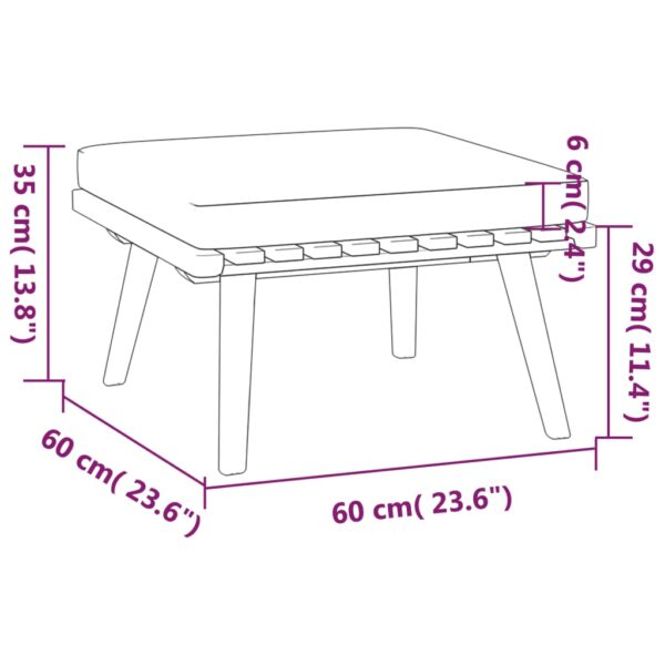 vidaXL 7 Piece Patio Lounge Set with Cushions Solid Acacia Wood - Image 11