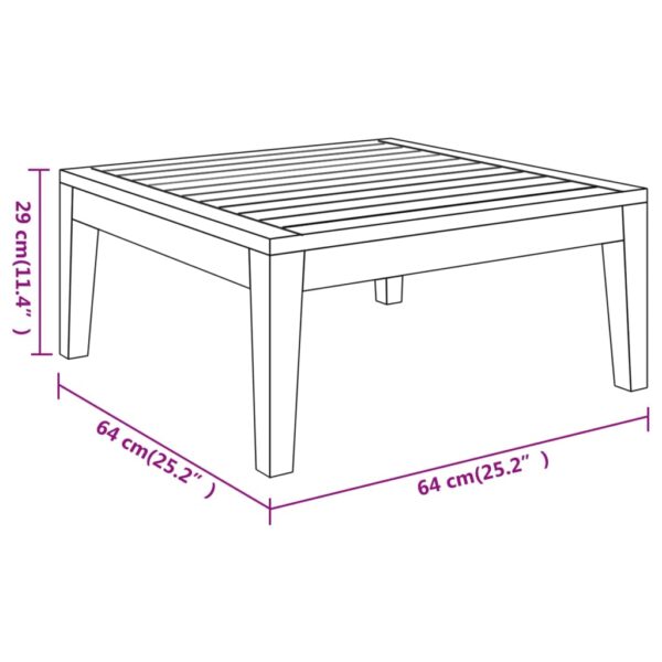 vidaXL 3 Piece Patio Lounge Set with Dark Gray Cushions Acacia Wood - Image 10