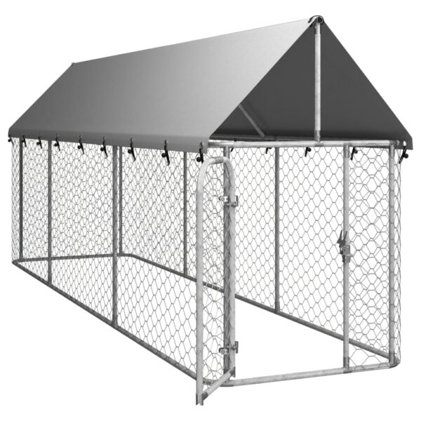 vidaXL Outdoor Dog Kennel with Roof 157.5"x39.4"x59.1" - Image 4