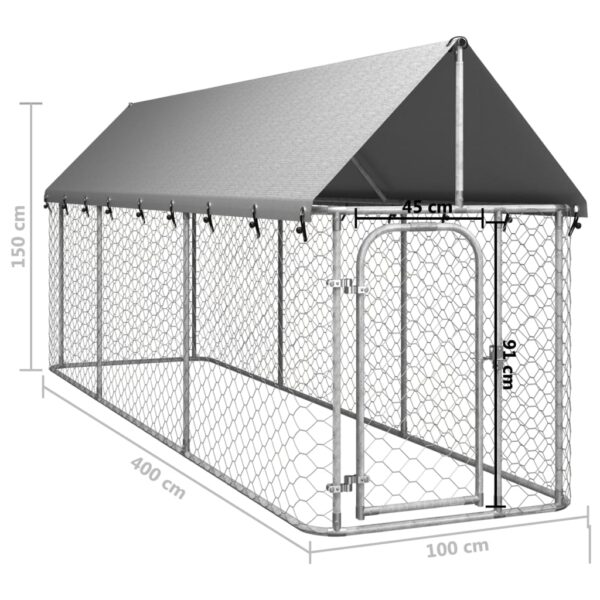 vidaXL Outdoor Dog Kennel with Roof 157.5"x39.4"x59.1" - Image 5