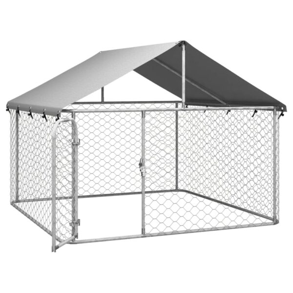 vidaXL Outdoor Dog Kennel with Roof 78.7"x78.7"x59.1" - Image 4