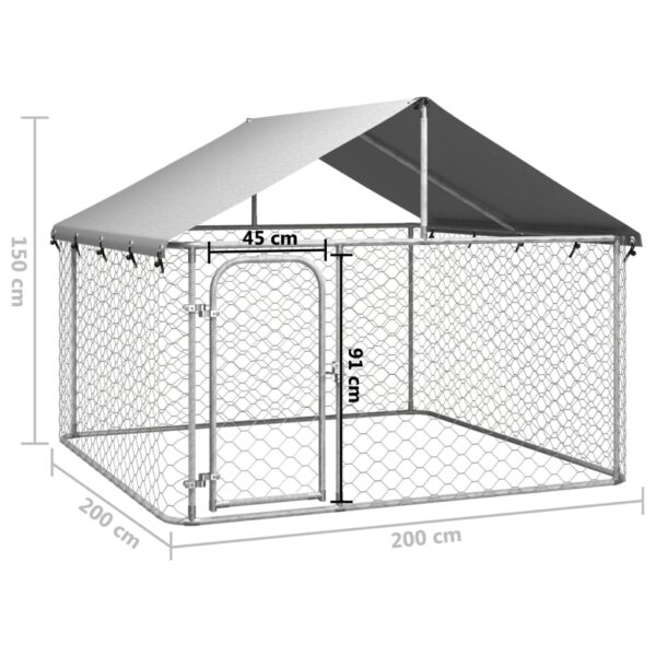 vidaXL Outdoor Dog Kennel with Roof 78.7"x78.7"x59.1" - Image 5