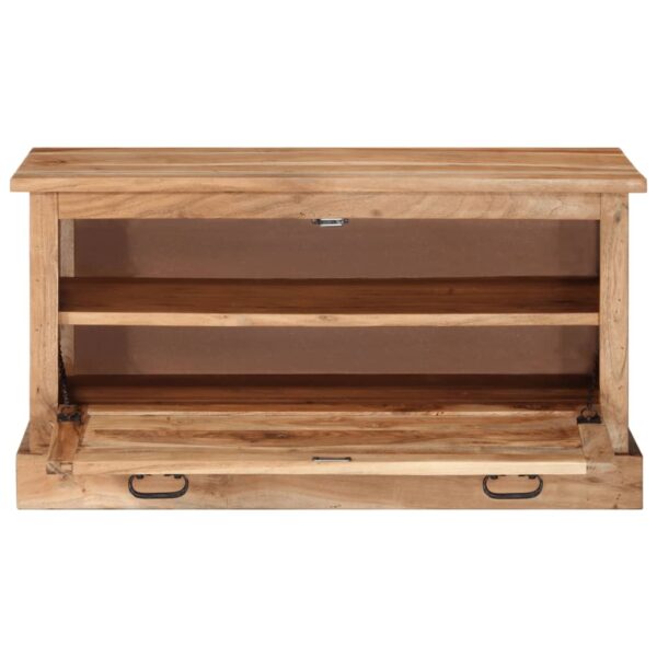 vidaXL Shoe Storage Bench 33.5"x15.7"x17.7" Solid Acacia Wood - Image 5