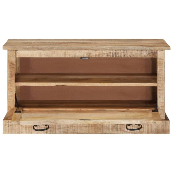 vidaXL Shoe Storage Bench 33.5"x15.7"x17.7" Solid Mango Wood - Image 5