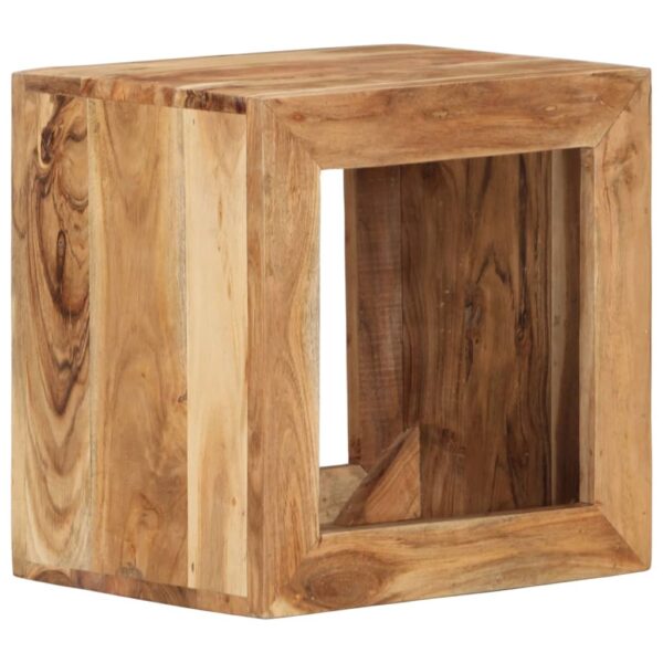 vidaXL Stool 15.7"x11.8"x15.7" Solid Wood Acacia - Image 9