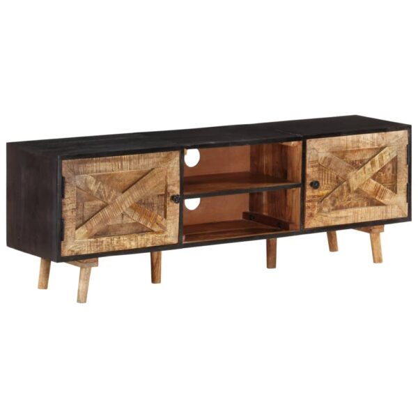 vidaXL TV Stand 55.1"x11.8"x18.1" Rough Mango Wood and Solid Wood Acacia - Image 11