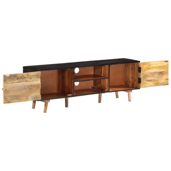 vidaXL TV Stand 55.1"x11.8"x18.1" Rough Mango Wood and Solid Wood Acacia - Image 4