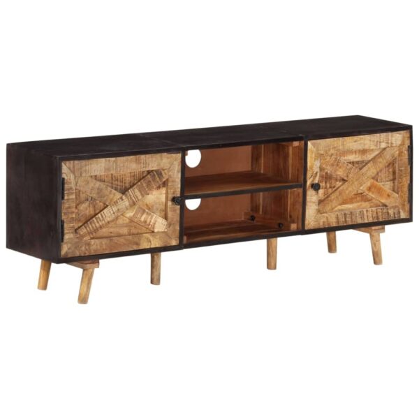 vidaXL TV Stand 55.1"x11.8"x18.1" Rough Mango Wood and Solid Wood Acacia - Image 10