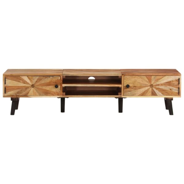 vidaXL TV Stand 57.1"x13.8"x13.8" Solid Wood Acacia - Image 2