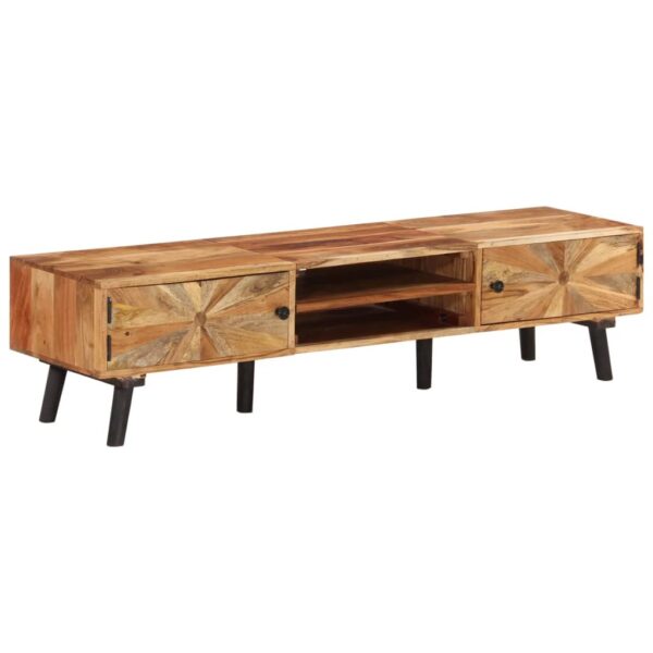 vidaXL TV Stand 57.1"x13.8"x13.8" Solid Wood Acacia - Image 11