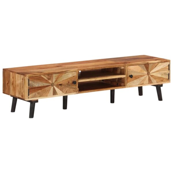 vidaXL TV Stand 57.1"x13.8"x13.8" Solid Wood Acacia - Image 12