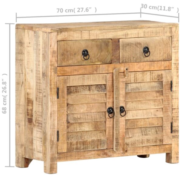 vidaXL Sideboard 27.6"x11.8"x26.8" Solid Wood Mango - Image 9