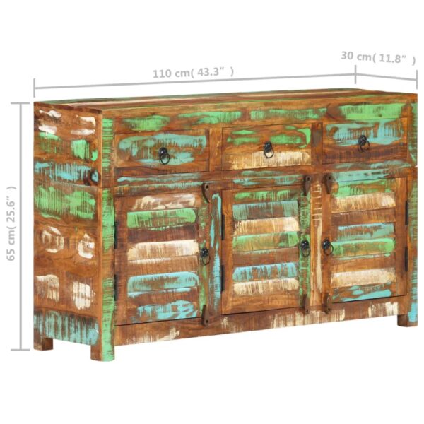 vidaXL Sideboard 43.3"x11.8"x25.6" Solid Wood Reclaimed - Image 9