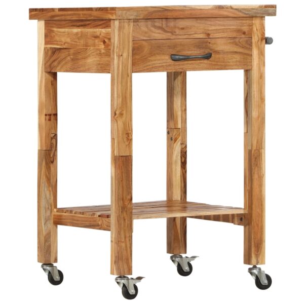 vidaXL Kitchen Trolley 22.8"x22.8"x35" Solid Wood Acacia - Image 11