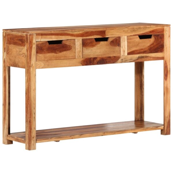 vidaXL Console Table 43.3"x13.8"x29.5" Solid Wood Acacia - Image 10