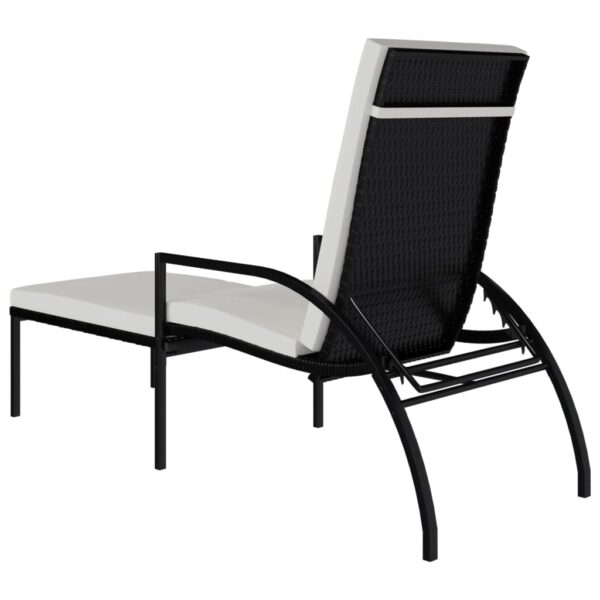 vidaXL Sun Loungers 2 pcs with Footrest PE Rattan Black - Image 5