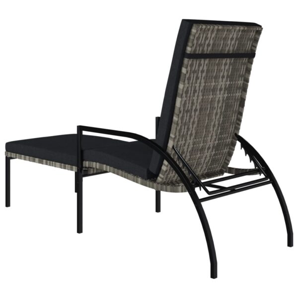 vidaXL Sun Loungers 2 pcs with Footrest PE Rattan Gray - Image 5