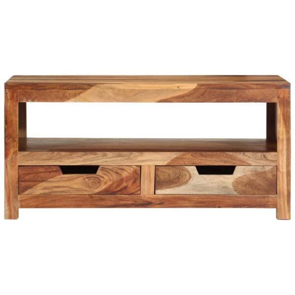 vidaXL Coffee Table 33.1"x19.3"x15.7" Solid Wood Acacia - Image 2