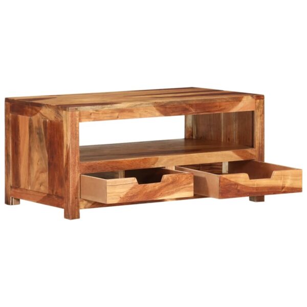 vidaXL Coffee Table 33.1"x19.3"x15.7" Solid Wood Acacia - Image 4