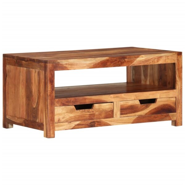 vidaXL Coffee Table 33.1"x19.3"x15.7" Solid Wood Acacia - Image 6