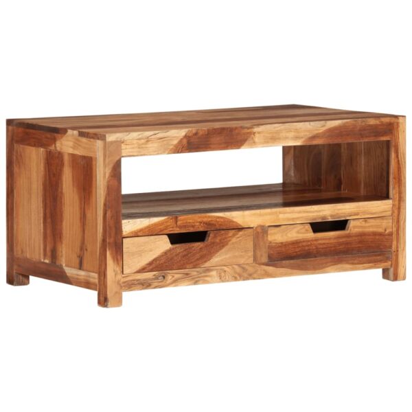 vidaXL Coffee Table 33.1"x19.3"x15.7" Solid Wood Acacia - Image 7