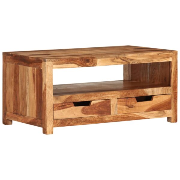 vidaXL Coffee Table 33.1"x19.3"x15.7" Solid Wood Acacia - Image 8