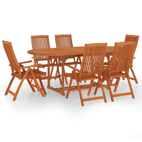 vidaXL 7 Piece Patio Dining Set Solid Wood Eucalyptus - Image 2