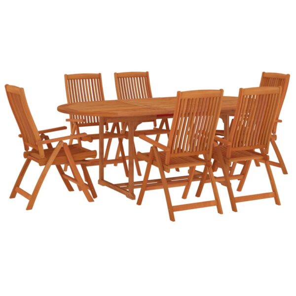 vidaXL 7 Piece Patio Dining Set Solid Wood Eucalyptus - Image 3