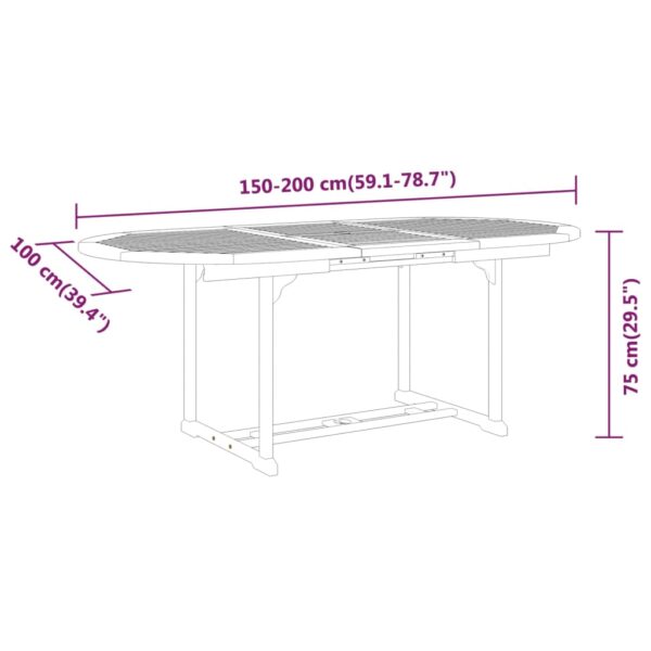 vidaXL 7 Piece Patio Dining Set Solid Wood Eucalyptus - Image 10