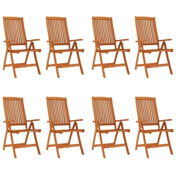 vidaXL Folding Patio Chairs 8 pcs Solid Wood Eucalyptus - Image 2