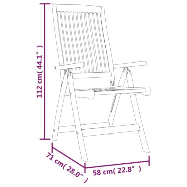 vidaXL Folding Patio Chairs 8 pcs Solid Wood Eucalyptus - Image 6