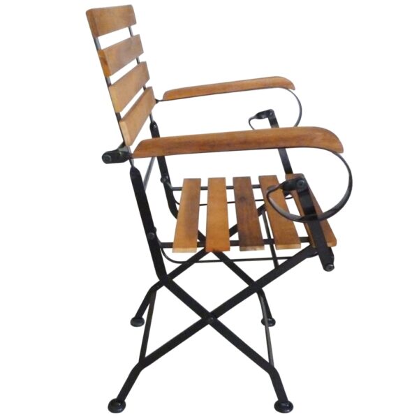 vidaXL Folding Patio Chairs 4 pcs Steel and Solid Wood Acacia - Image 4