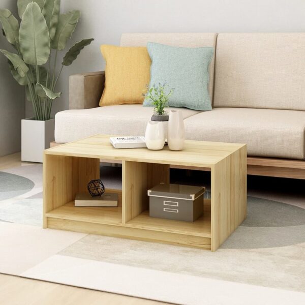 vidaXL Coffee Table 29.5"x19.7"x13.2" Solid Pinewood - Image 3