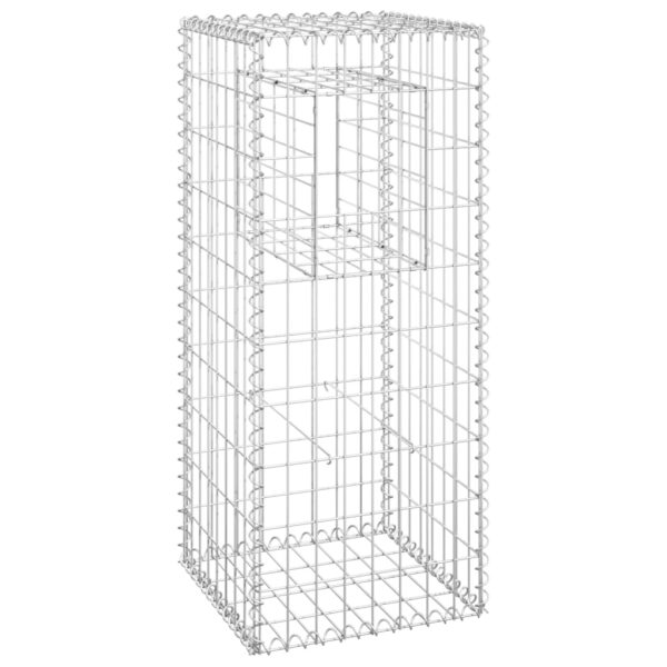 vidaXL Gabion Basket Posts 2 pcs 15.7"x15.7"x39.4" Iron - Image 3