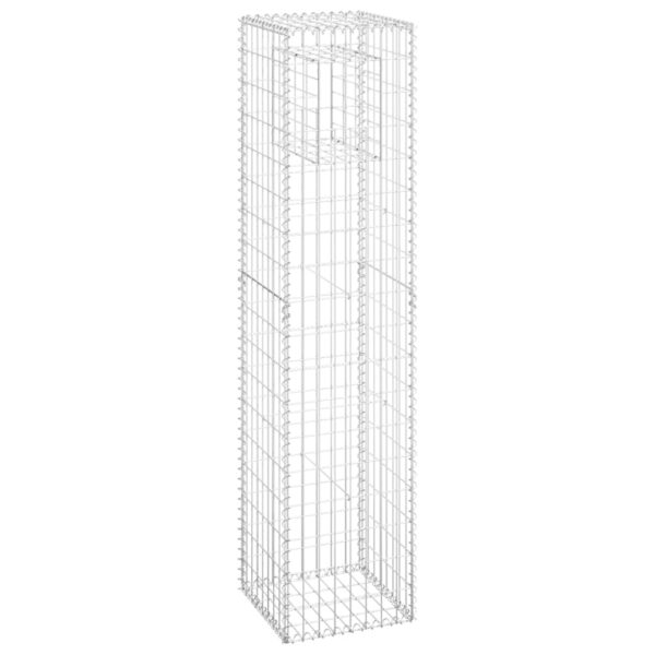 vidaXL Gabion Basket Post 15.7"x15.7"x70.9" Iron - Image 2