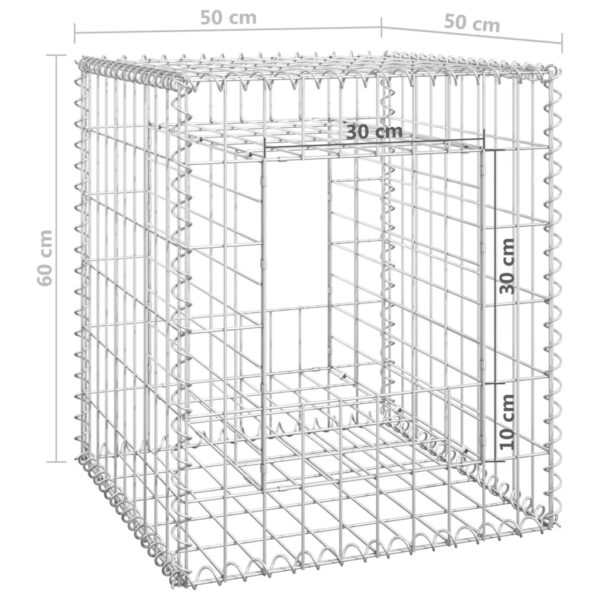 vidaXL Gabion Basket Posts 2 pcs 19.7"x19.7"x23.6" Iron - Image 7