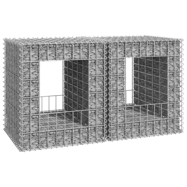 vidaXL Gabion Basket Posts 2 pcs 19.7"x19.7"x23.6" Iron