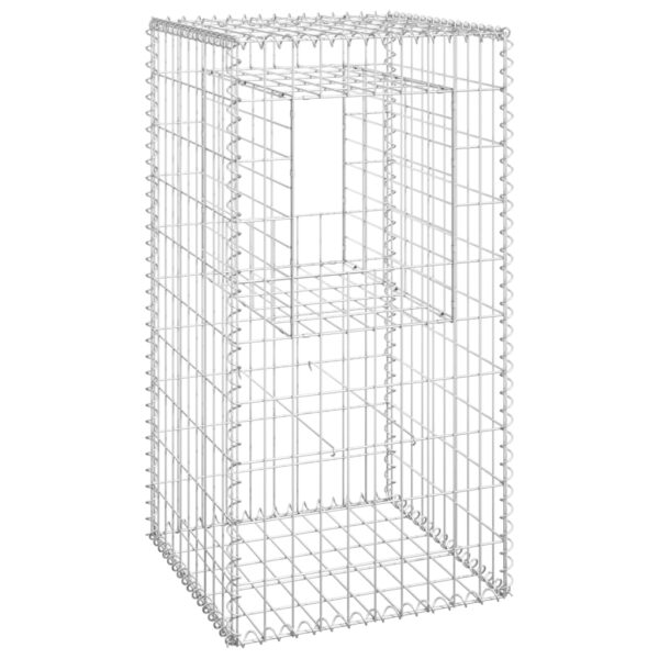 vidaXL Gabion Basket Posts 2 pcs 19.7"x19.7"x39.4" Iron - Image 3