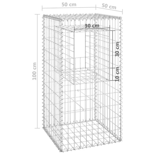 vidaXL Gabion Basket Posts 2 pcs 19.7"x19.7"x39.4" Iron - Image 7