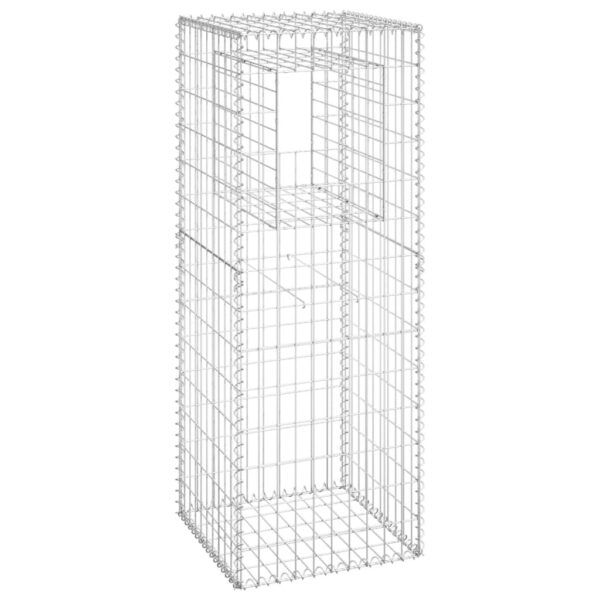 vidaXL Gabion Basket Posts 2 pcs 19.7"x19.7"x55.1" Iron - Image 3