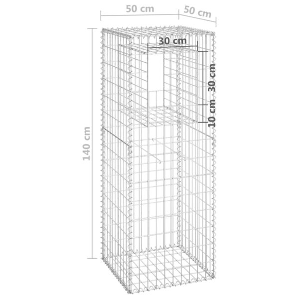 vidaXL Gabion Basket Posts 2 pcs 19.7"x19.7"x55.1" Iron - Image 7