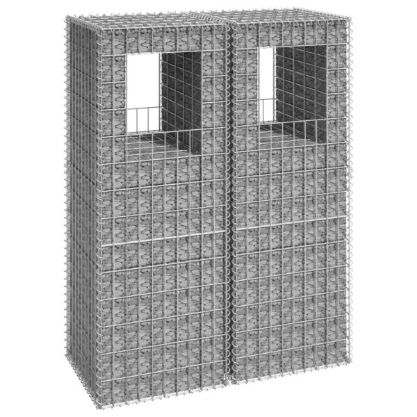 vidaXL Gabion Basket Posts 2 pcs 19.7"x19.7"x55.1" Iron