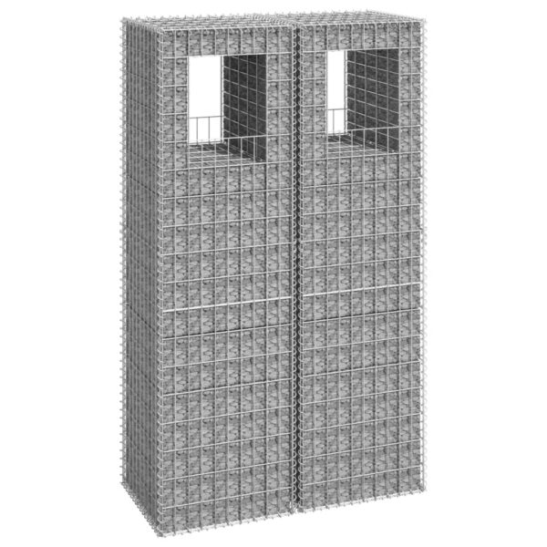 vidaXL Gabion Basket Posts 2 pcs 19.7"x19.7"x70.9" Iron